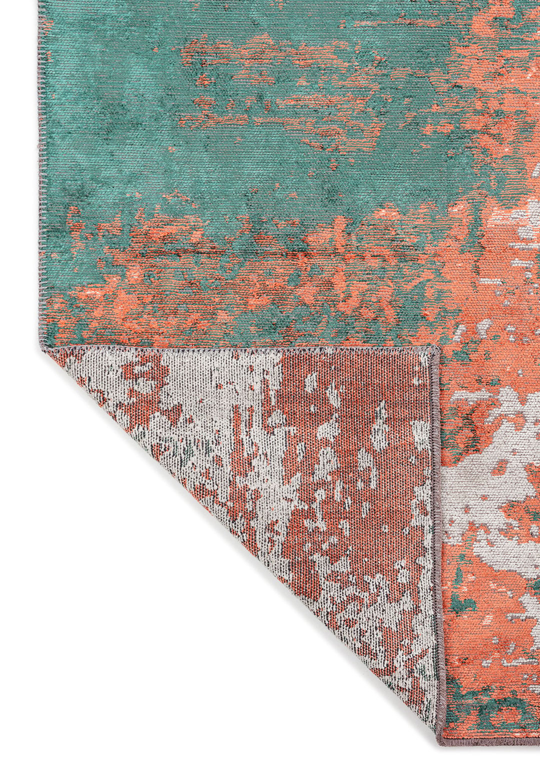 BLAZE DARK GREEN - CORAL - BONE RUG - 3