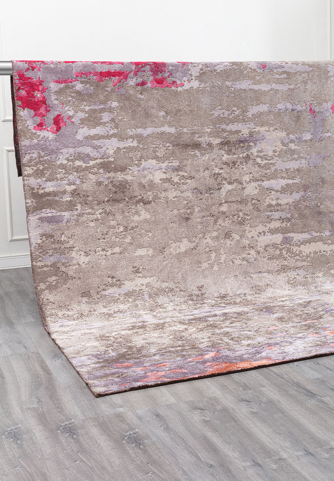 MEADOW CORAL - MAGENTA - LILAC - GREY - LIGHT GREY RUG - 4