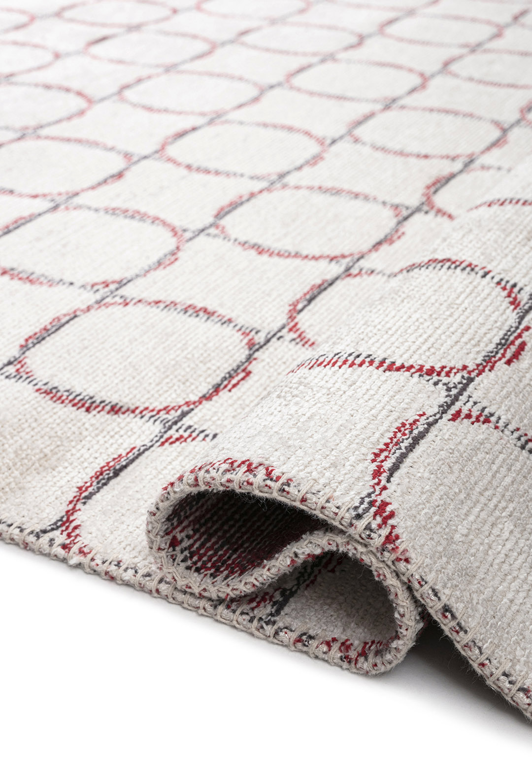 EQUINOX CHARCOAL - RED - ECRU RUG - 2