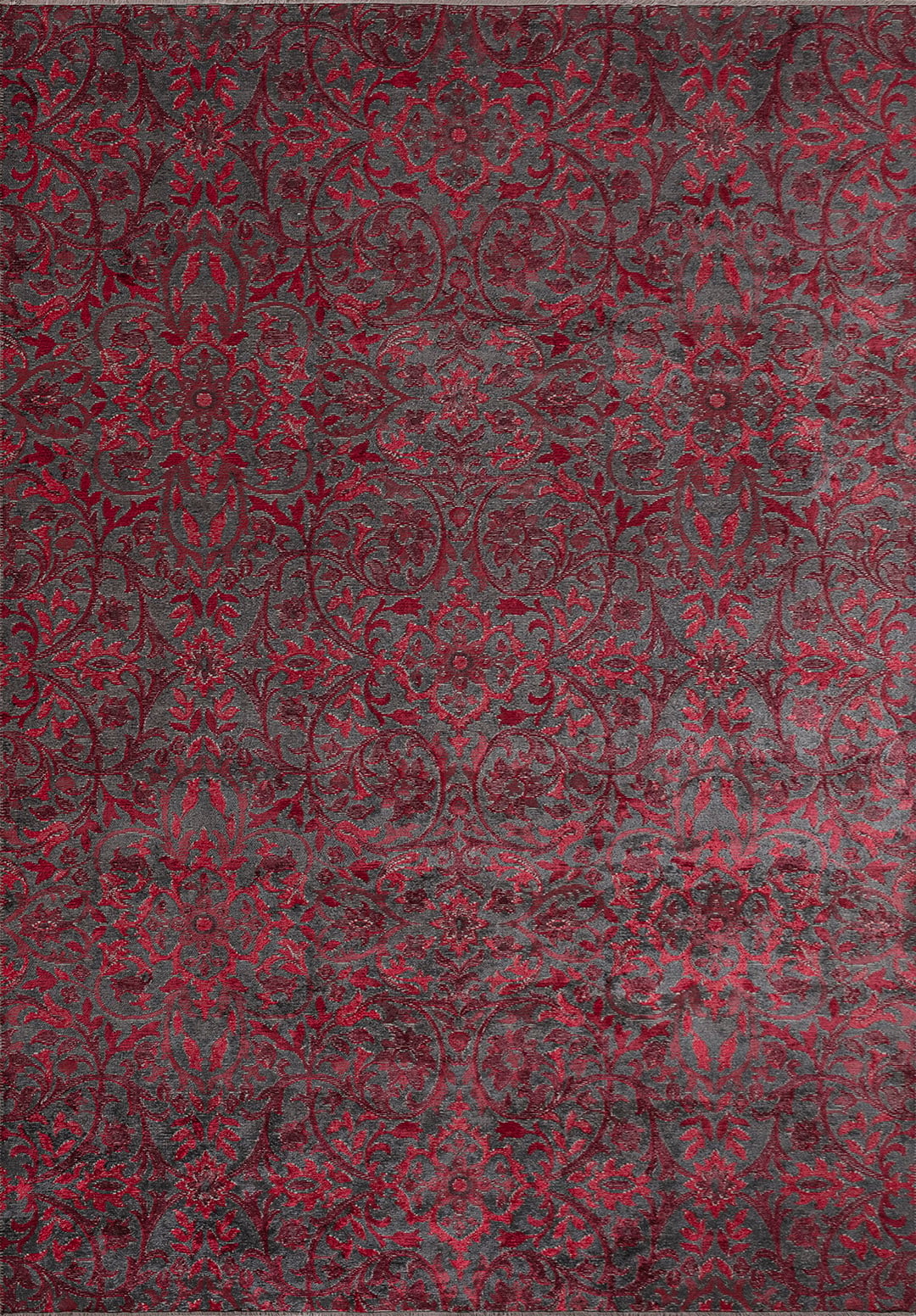 VIOLETTA CHARCOAL - RED - CHERRY RUG - 1