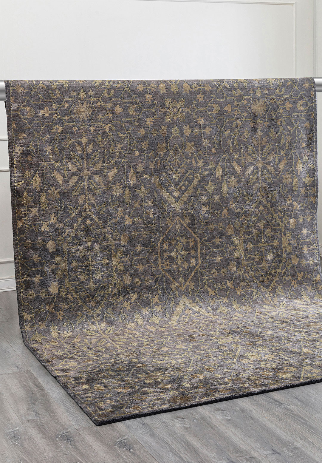 FLEUR KHAKI - GREEN - ANTHRACITE RUG - 4