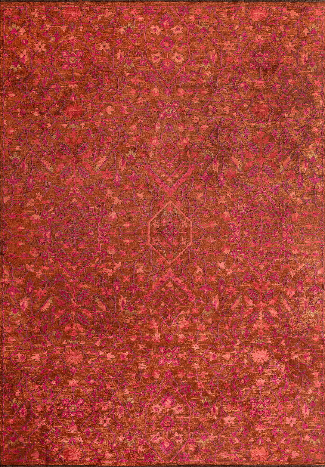 FLEUR TERRA - FUSCHIA - RUST RUG - 1