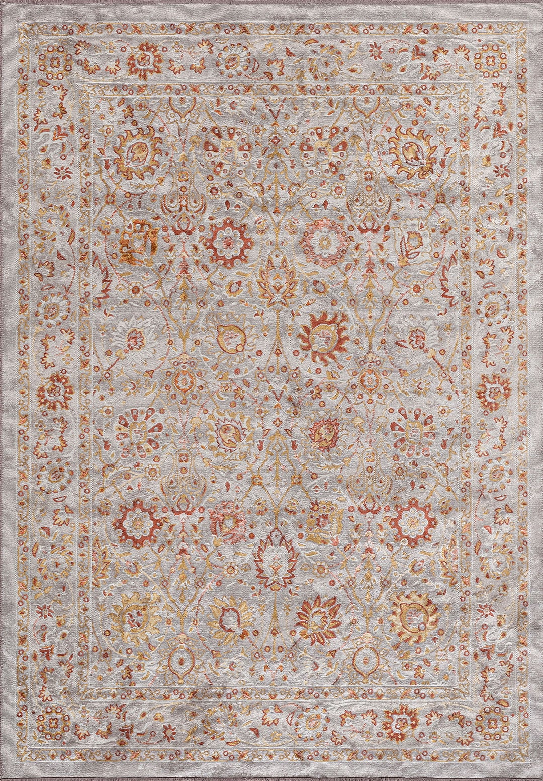 DAHLIA BONE - GOLD - DARK TERRA - LIGHT CREAM RUG