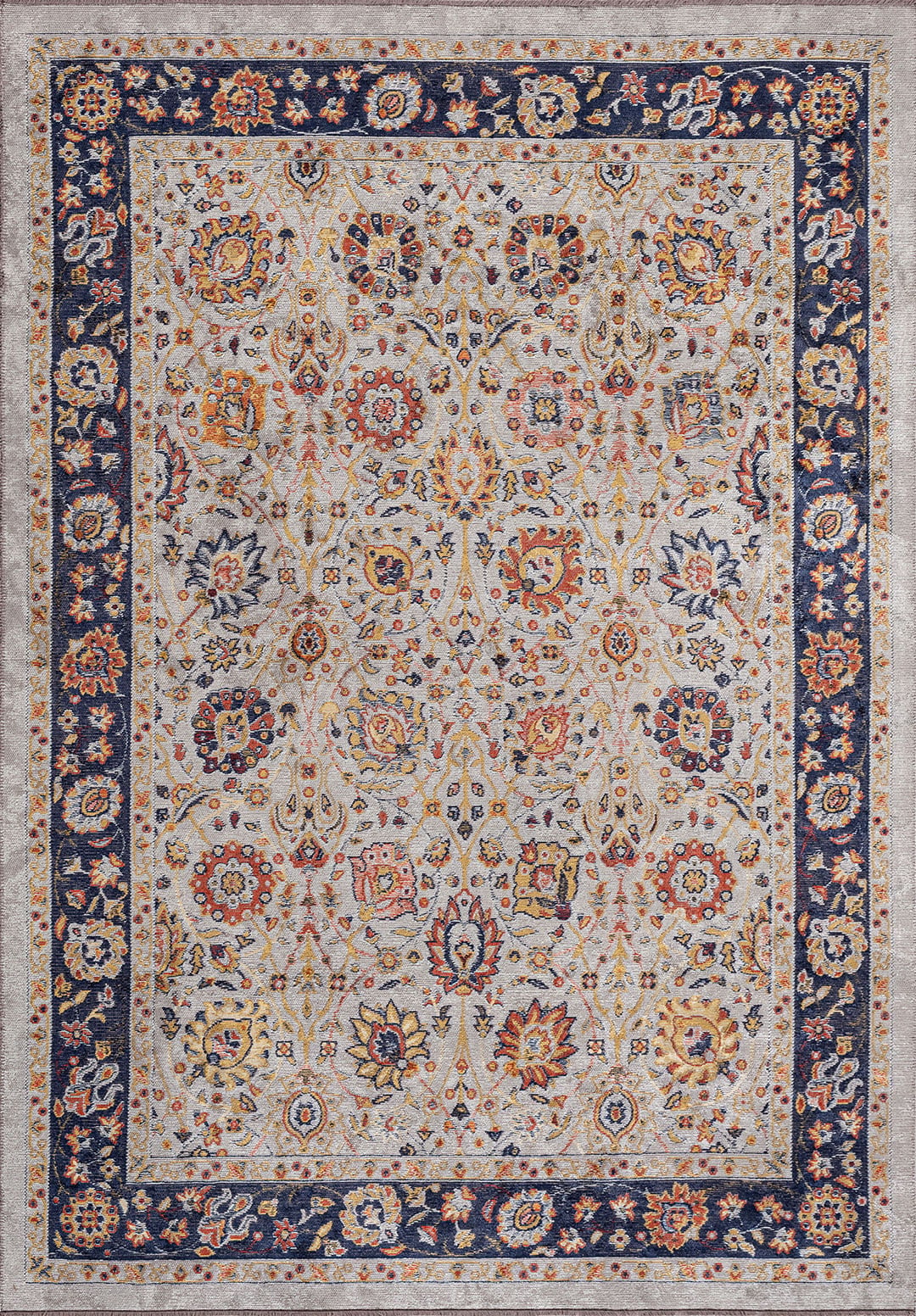 DAHLIA BONE - GOLD - DARK TERRA - DARK NAVY RUG