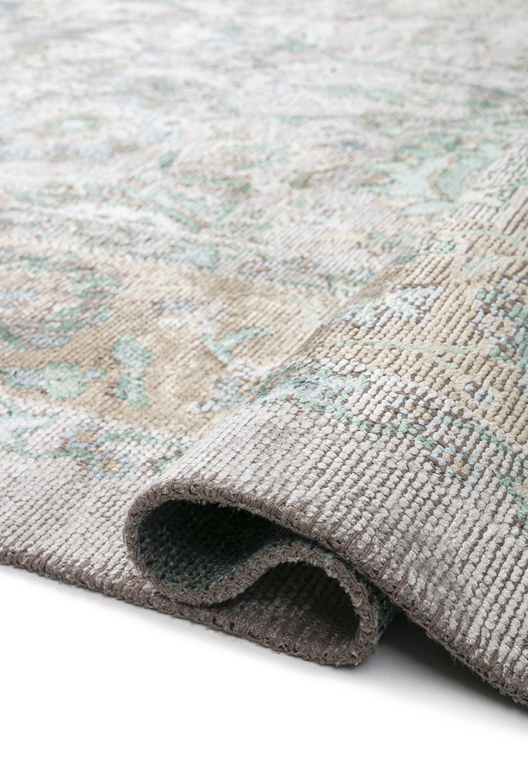 DAHLIA BONE - RIVER GREEN - ICE BLUE - BEIGE RUG - 2