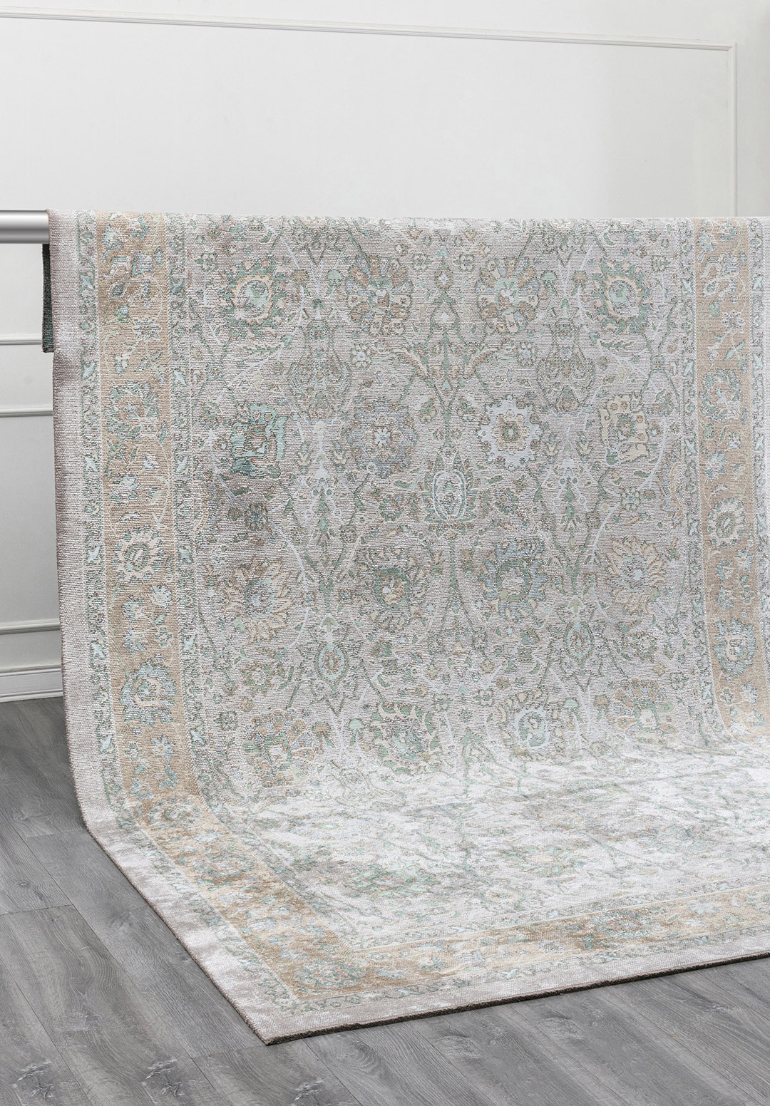 DAHLIA BONE - RIVER GREEN - ICE BLUE - BEIGE RUG - 4