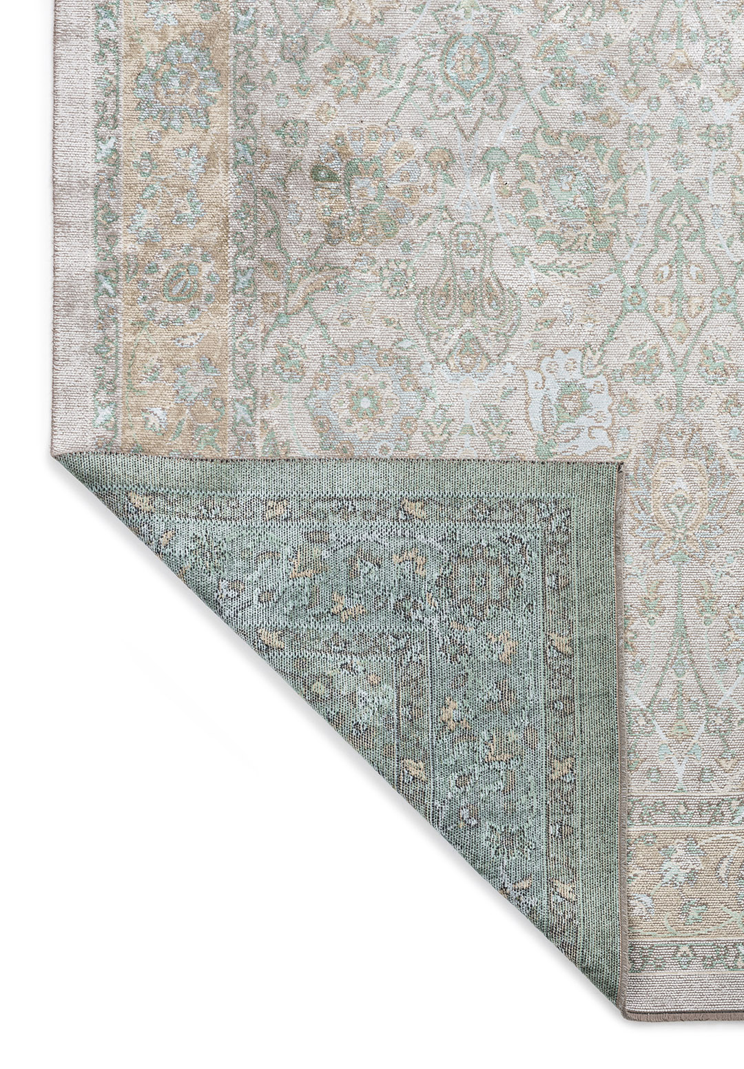 DAHLIA BONE - RIVER GREEN - ICE BLUE - BEIGE RUG - 3
