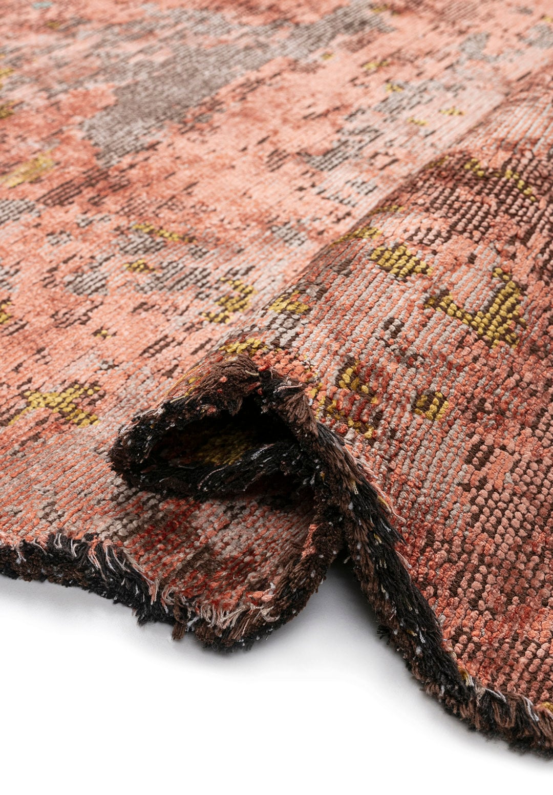 SERENITY STONE - CORAL - LIGHT CORAL - YELLOW - RIVER GREEN - DARK MINK RUG - 2