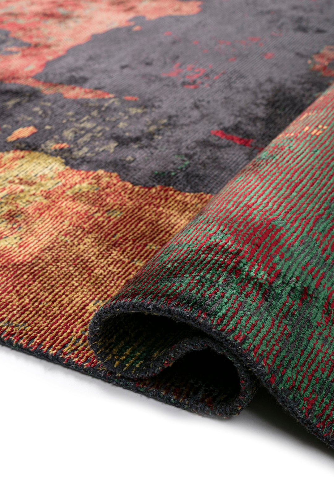 LUSH RED - YELLOW - TURQUOISE - CHARCOAL - GREEN - GRASS GREEN RUG - 2