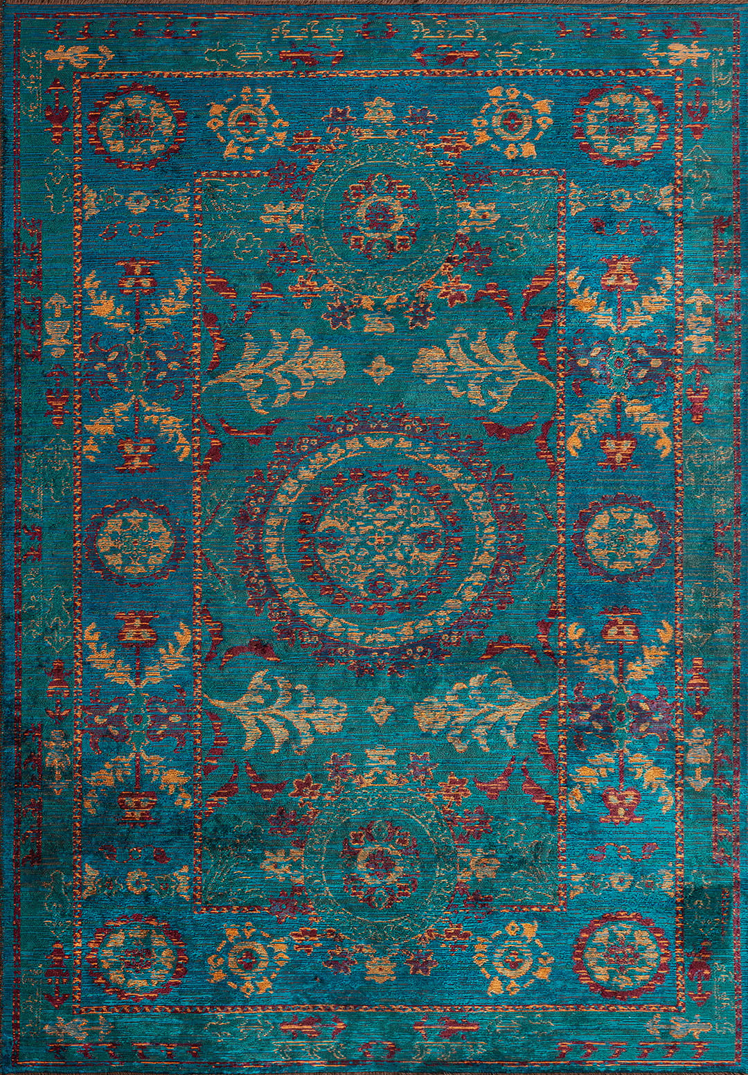PALACE ORANGE - CHERRY - DARK TURQUOISE - CYAN RUG