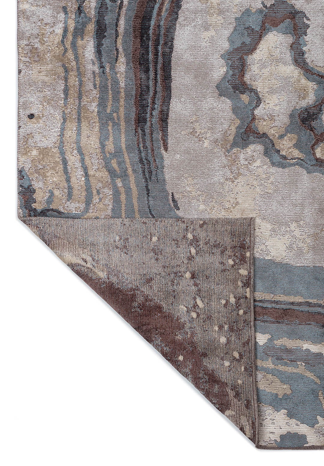 SMOKE BONE - BEIGE - BLUE - DARK MINK RUG - 3