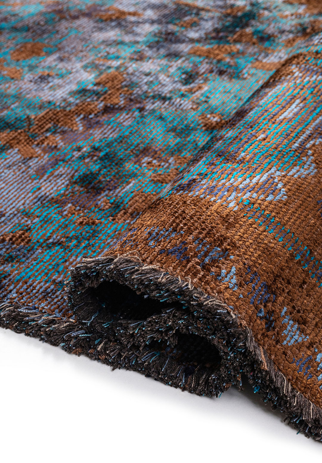 MONARCH ERA NAVY BLUE - CYAN - DARK NAVY - DARK BROWN RUG - 2